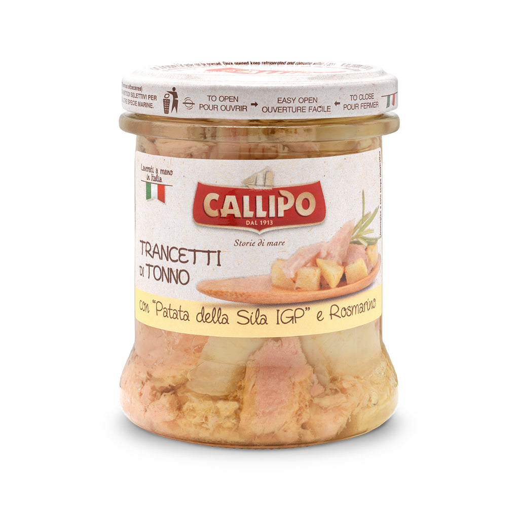 Trancetti di Tonno con Patata della Sila I.G.P. e Rosmarino Fresco All’Olio di Oliva