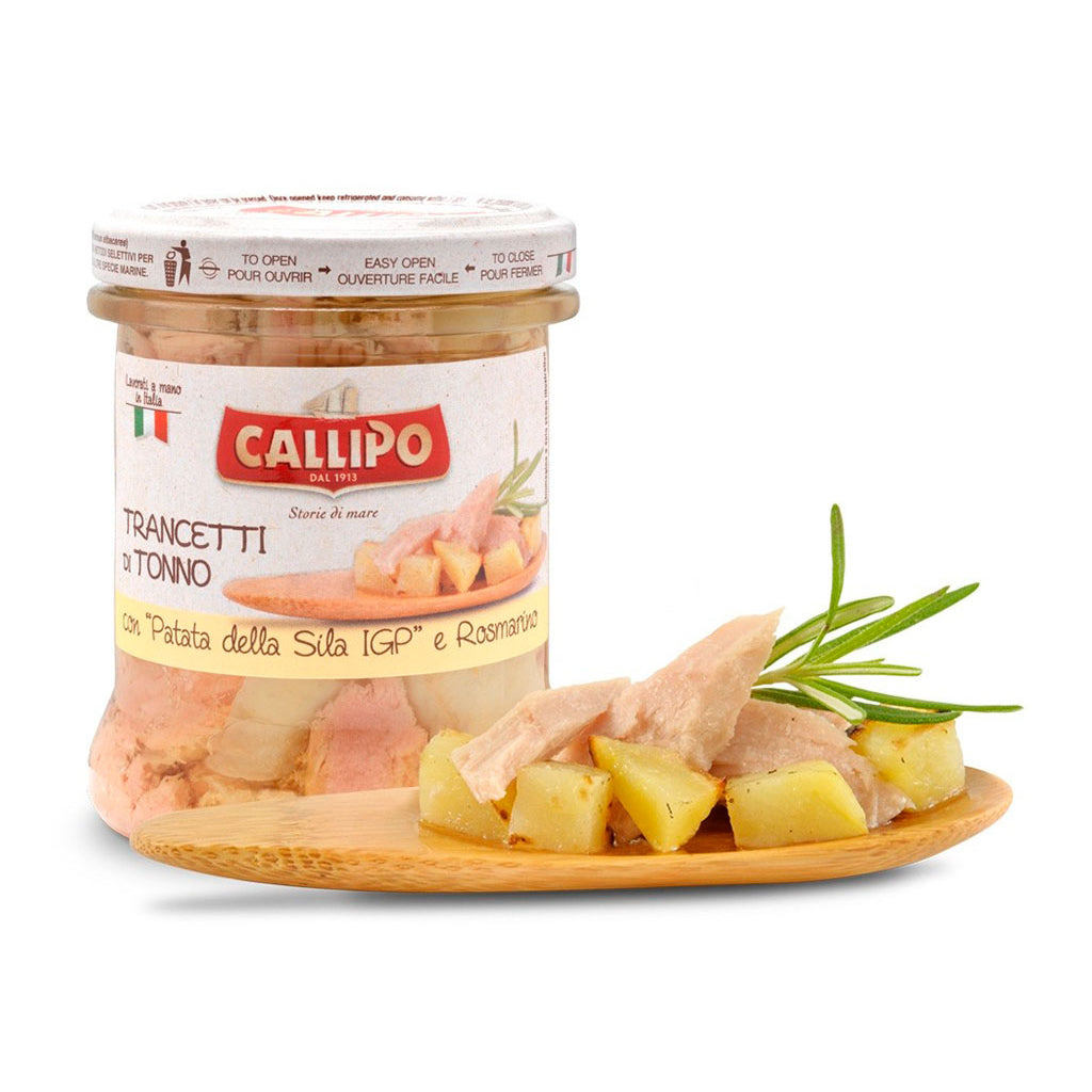 Trancetti di Tonno con Patata della Sila I.G.P. e Rosmarino Fresco All’Olio di Oliva