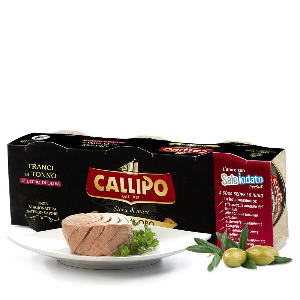Tonno Callipo Riserva Oro 3×80 g – Scatola Olio di Oliva